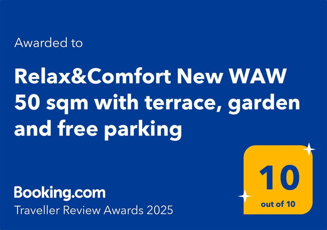 Relax&Comfort New Waw 50 Sqm With Terrace, Garden, Free Parking And Ac Warsaw Exterior photo